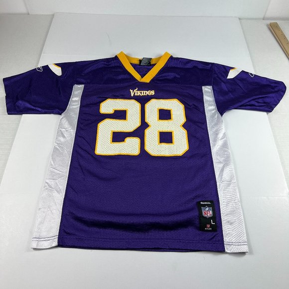 Y2K Reebok NFL Minnesota Vikings Adrian Peterson 28 Jersey Youth Large Purple - Picture 1 of 12